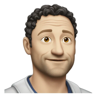 tim robinson face but his hair is long shoulder length curly black hair, wide triangular shape sticker