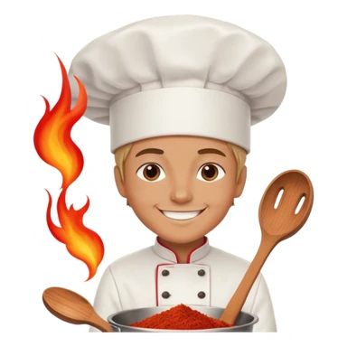 Cooking red spice fire happy sticker