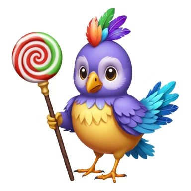 A bird with a magic candy staff sticker