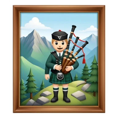Bagpipes on a mountain sticker