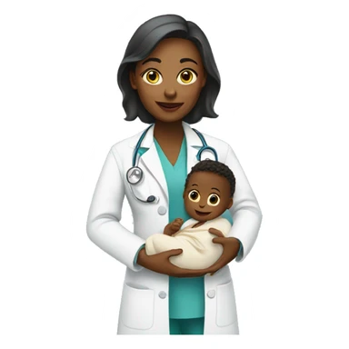 woman-doctor-with-baby sticker