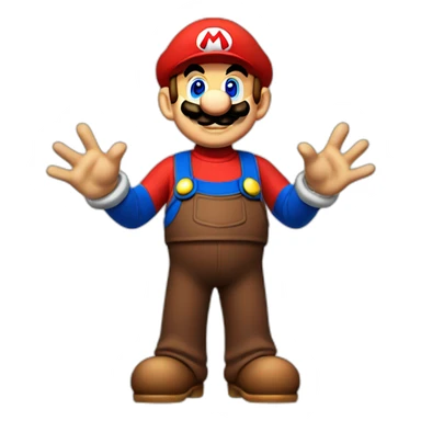 Mario with a t pose sticker