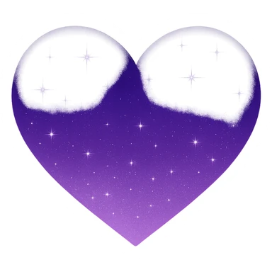 Modify the heart with a night sky gradient to a purple night theme with a purple gradient, more stars, and a soft glow. Remove the background entirely yellow sticker