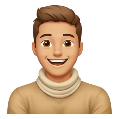 guy with hands crossed on neck laughing  sticker