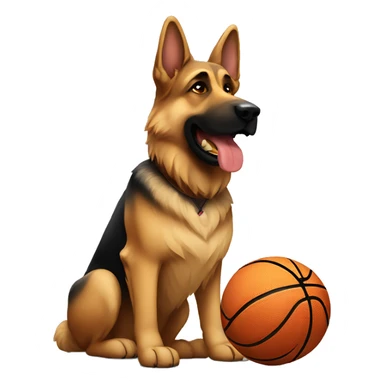 German shepherd with a basketball  sticker