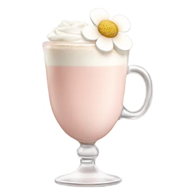 Light Pink latte classy in glass with flower sticker
