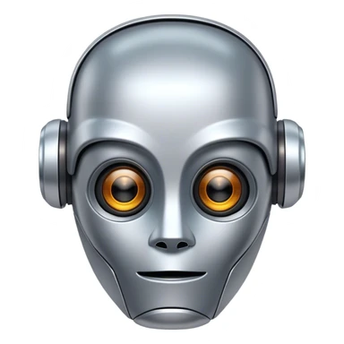 a cute and smart robot head sticker