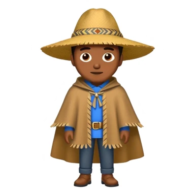 brown skin man with fashion pancho sticker