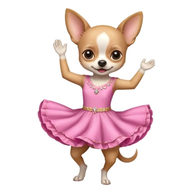 dancing chivuava in pink dress sticker