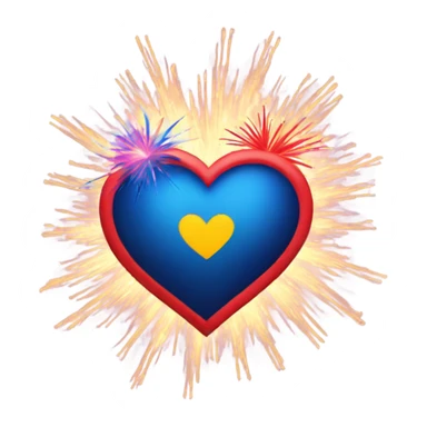 Heart with fireworks sticker