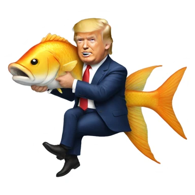 Trump riding a fish sticker