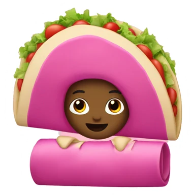 A pink taco sticker