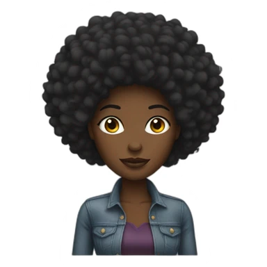 woman designer afro sticker