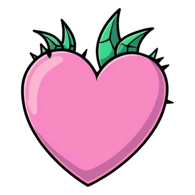 pink heart with thorns sticker