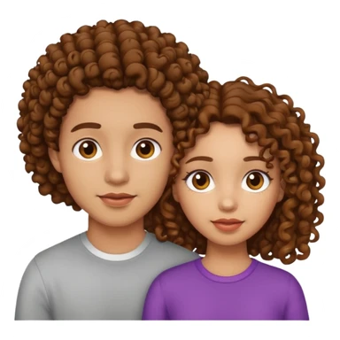 Light skin couple, girl with brown curly hair sticker