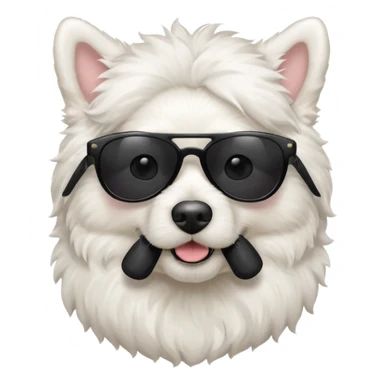 white dog with black sunglasses sticker