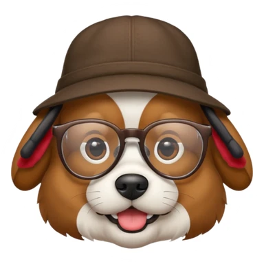 собака с очками в шляпе sticker