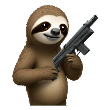 Sloth with gun sticker