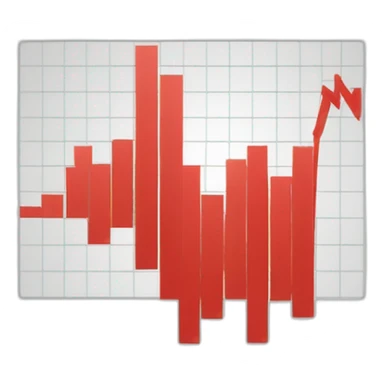 short red descending chart sticker