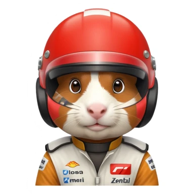 cute guinea pig dressed as a Formula 1 driver sticker
