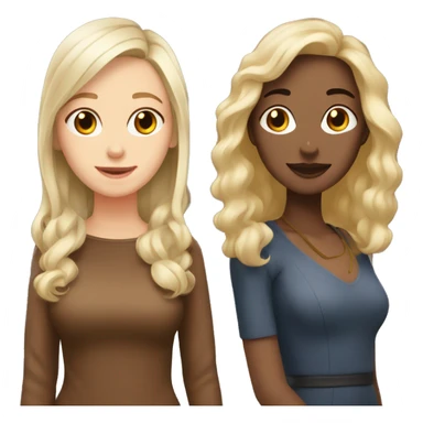 1 lady with ash blonde hair and 1 lady with brown hair madly in love sticker