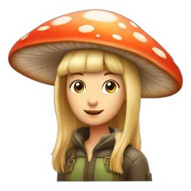 Mushroom hat girl sticker