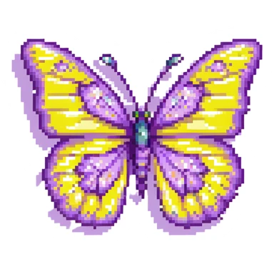 purple butterfly with sparkles sticker