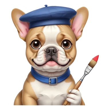 Bouledogue français peintre  sticker