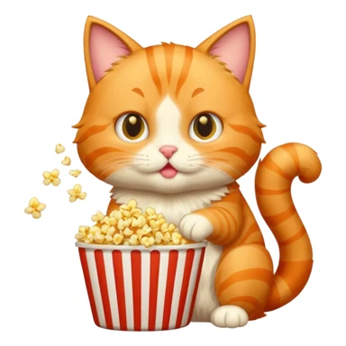 Gato comendo pipoca sticker