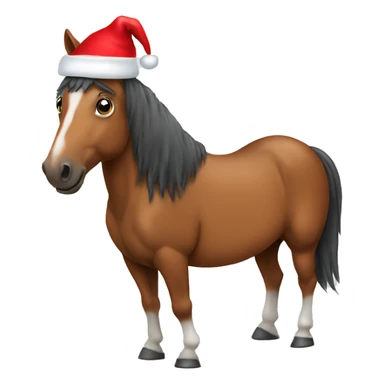 Horse with Santa hat sticker