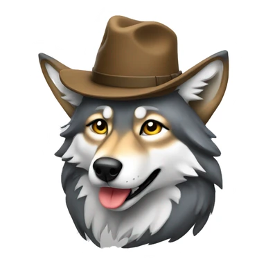 wolf with a hat sticker