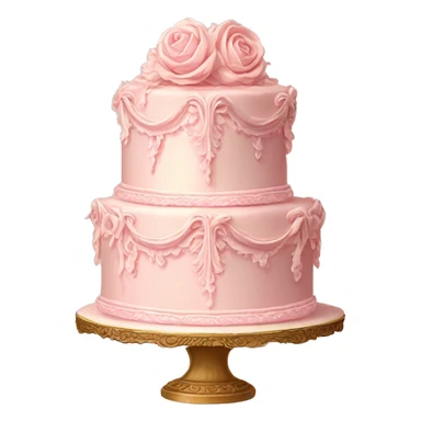 vintage rococo pale pink cake sticker