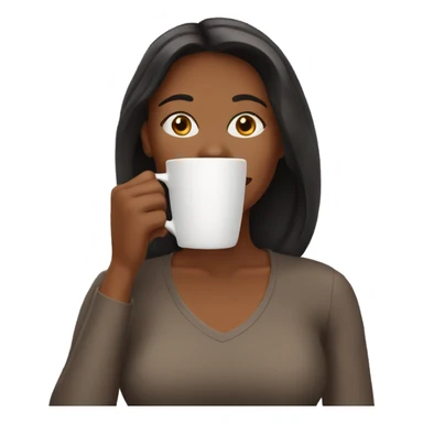 Women drinking coffee from a mug  sticker