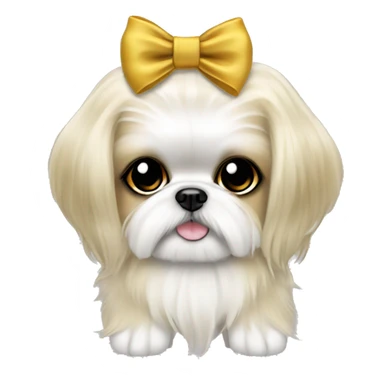 golden cream shih tzu white girl cute medium hair goth bow sticker