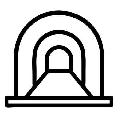 simple tunnel icon, minimalist and bold, clean black outlines, no fill, modern icon style sticker