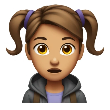 Angry girl brown hair with Disney ears  sticker
