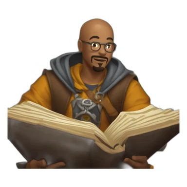 dungeon master in front of dm screen sticker