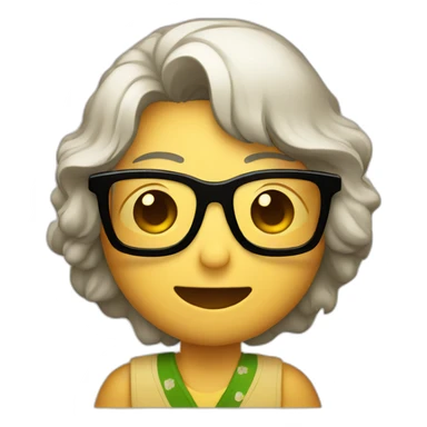 Japanese wearing glasses alohashirt is holding beer sticker