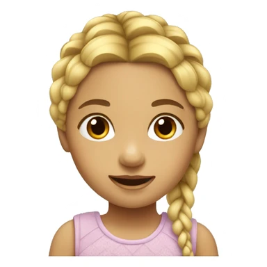 niña con trenzas rubia sticker
