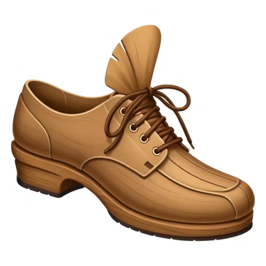 Un zapato de madera estilo Polonia . El zapato está tallado a mano. Pero de madera   sticker