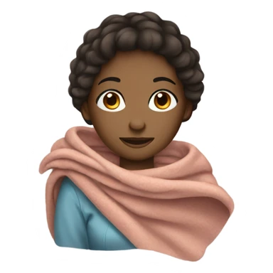 brunette girl with blanket sticker