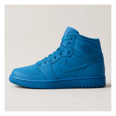 a blue Air Jordan shoe, side view, modern style, minimal background sticker