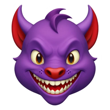 purple face devil with shirt sticker