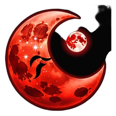 glitter red blood moon crescente sticker