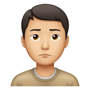 A Chinese man with a thoughtful, uncertain expression sticker