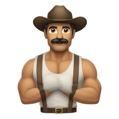 Muscles mustache expressive Cuban man sticker