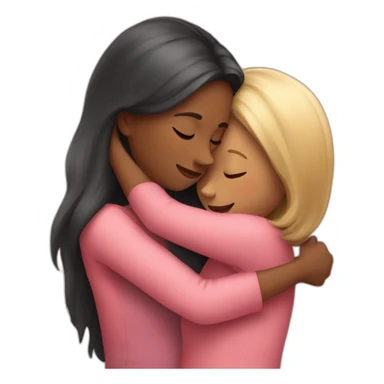 The woman hugs the girl sticker