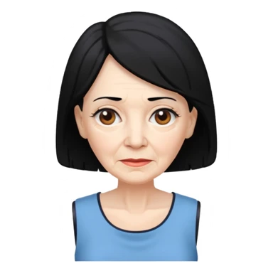 Old Women In Sleeveless, black hair. sticker