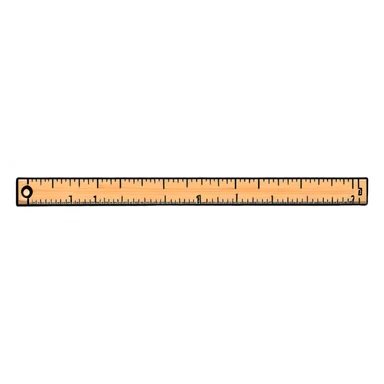 wooden ruler with inch markings sticker