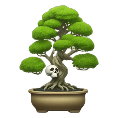 skull as a bonsai tree sticker